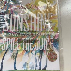 Lilly Pulitzer Gold Necklace with Pink Pendant